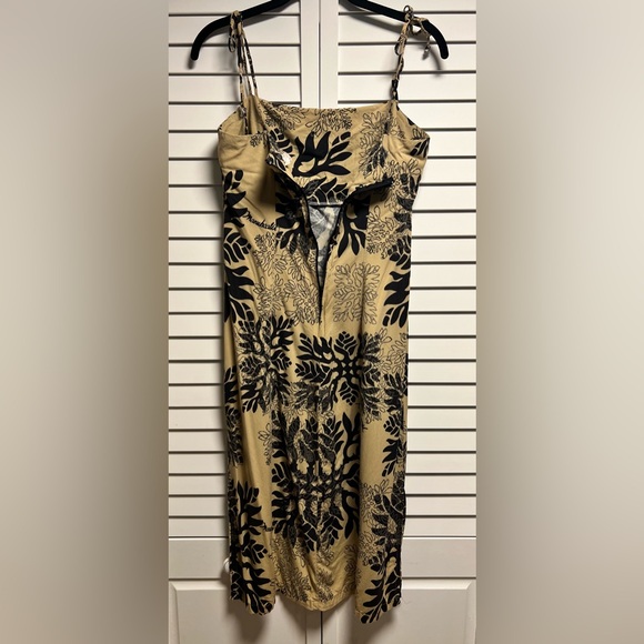 COPY - Manuhealii Black and Tan Slip Dress Spaghetti Strap Resort Wear - Picture 6 of 13